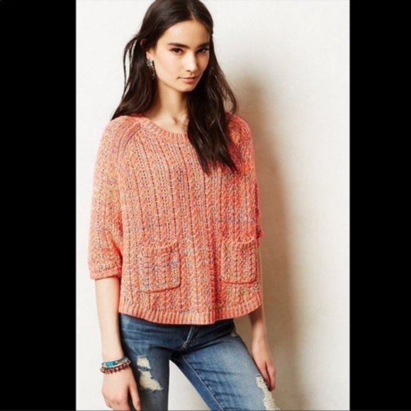 Anthro | Moth Cable Knit Chunky Pocket Sweater - Picture 3 of 8